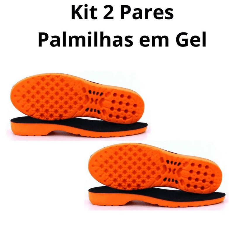 KIT 2 PARES DE PALMILHA EM GEL P.U ORTOPÉDICA ANATÔMICA